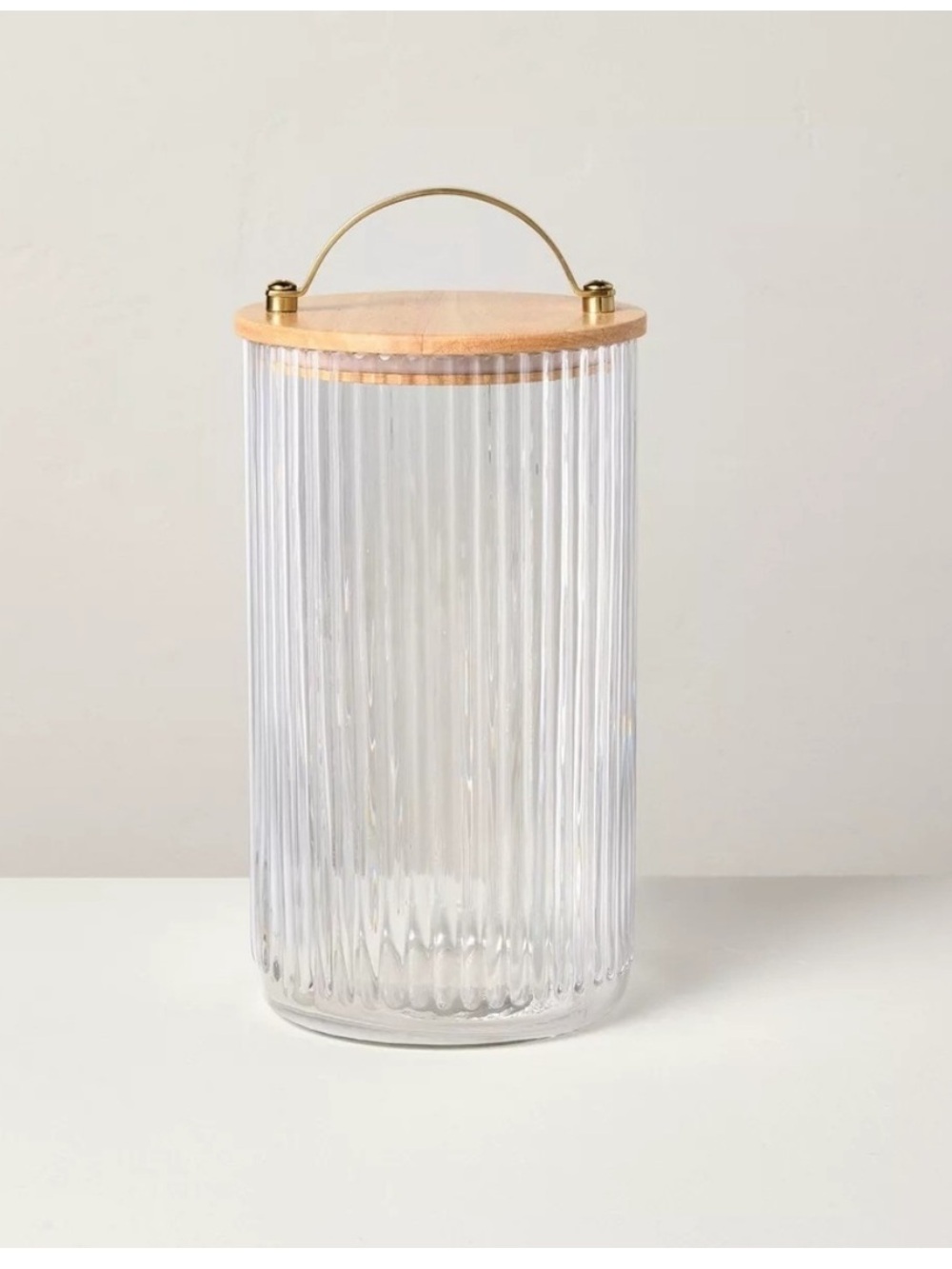 64oz Fluted Glass Storage Canister with Wood Lid - Hearth & Hand™
